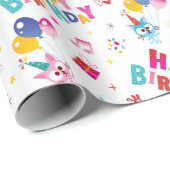 Kindergeburtstag-Individuelle Name Geschenkpapier (Rolleneckpunkt)