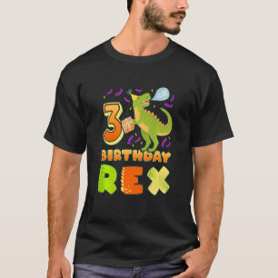 Kindergeburtstag Junge 3 Jahre alt Geburtstag Rex T-Shirt