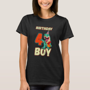 Kindergeburtstag Junge 4 Jahre alt Dinosaurier Rex T-Shirt
