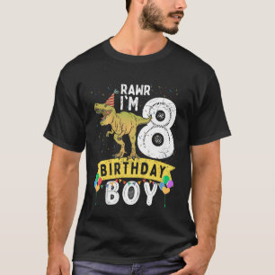 Kindergeburtstag Junge 8 Rex Familie Matching Dino T-Shirt