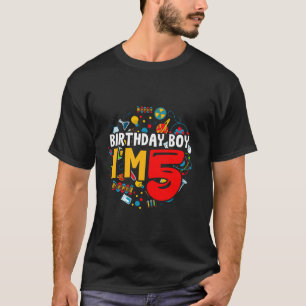Kindergeburtstag Junge I m 5 Jahre Alte Geschenke T-Shirt