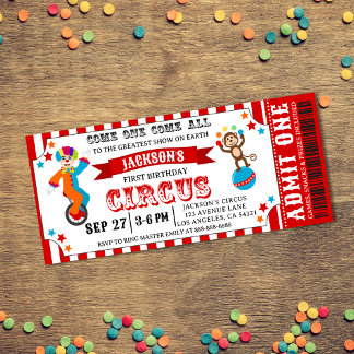 Kindergeburtstag Karneval Festival Ticket Einladung