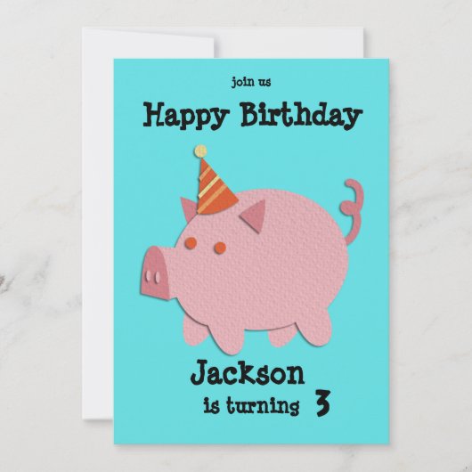 Kindergeburtstag-Karte für ansprechendes tierische Einladung (Vorderseite)