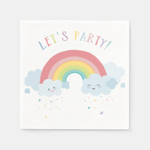 KINDERGEBURTSTAG LET S PARTY Pastellfarben Regenbo Serviette
