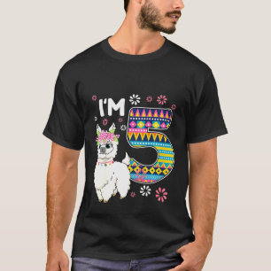 Kindergeburtstag Llama Im 5 Jahre alt Girl Theme 5 T-Shirt