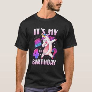 Kindergeburtstag Mädchen 4 Jahre alt Pop es unicor T-Shirt