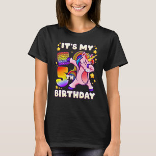 Kindergeburtstag Mädchen 5 Jahre, Einhorn, Pop, 5 T-Shirt