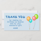 Kindergeburtstag mit bunten Balloons Dankeskarte (Vorderseite)