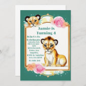 Kindergeburtstag mit Lion Cub Einladung (Vorne/Hinten)