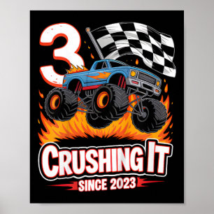 Kindergeburtstag Monster Lkw 3 Jahre Jungen 3. Pa Poster