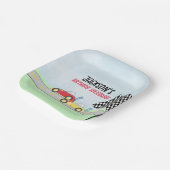 Kindergeburtstag Niedlich Boy Cartoon Rennwagen Cu Pappteller (Gewinkelt)