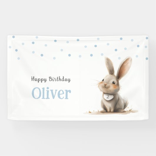 Kindergeburtstag Niedlich Bunny Happy Geburtstag Banner (Horizontal)