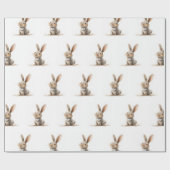 Kindergeburtstag Niedlich Kaninchen Geschenkpapier (Flach)