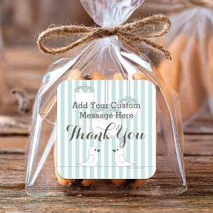 Kindergeburtstag niedliche Vögel / Baby Dusche Gef Quadratischer Aufkleber