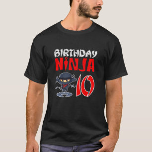 Kindergeburtstag Ninja 10 Jahre alt Kleine Ninja 1 T-Shirt