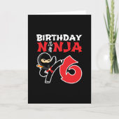 Kindergeburtstag Ninja - 6 Jahre altes Party Karte (Vorderseite)