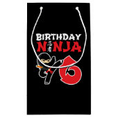 Kindergeburtstag Ninja - 6 Jahre altes Party Kleine Geschenktüte (Rückseite)