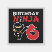 Kindergeburtstag Ninja - 6 Jahre altes Party Serviette (Vorderseite)