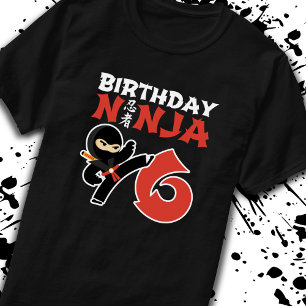 Kindergeburtstag Ninja - 6 Jahre altes Party T-Shirt