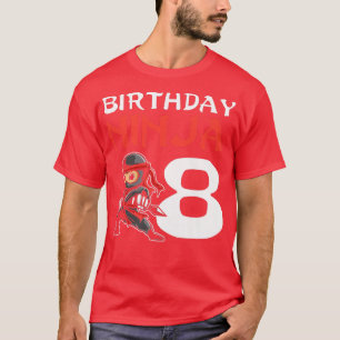 Kindergeburtstag Ninja 8 Jahre alt Siebter Geburts T-Shirt