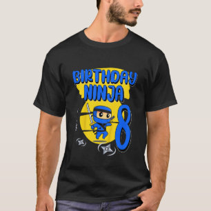 Kindergeburtstag Ninja 8 Jahre altes Party für Li T-Shirt