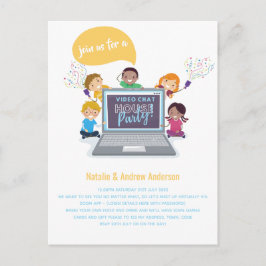 Kindergeburtstag Online Video Chat Virtual LiveStr Postkarte