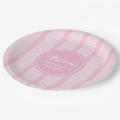 Kindergeburtstag Paper Tellers Pink Tartan Trendy Pappteller (Schrägansicht)