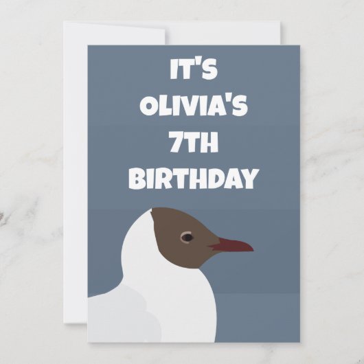 Kindergeburtstag-Party Bird Gull Seagull Einladung (Vorderseite)