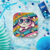 Kindergeburtstag Party Cat Cartoon Pappteller (Party)