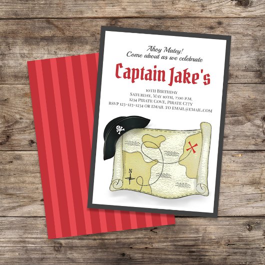 Kindergeburtstag Party Cool Piratenvorlage Einladung