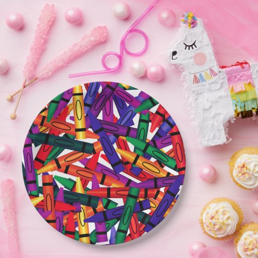 Kindergeburtstag Party Crayon Design 9 Teller (Party)