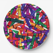 Kindergeburtstag Party Crayon Design 9 Teller (Vorderseite)