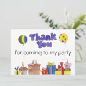 Kindergeburtstag-Party danken Ihnen kardiert Dankeskarte (Stehend Vorderseite)