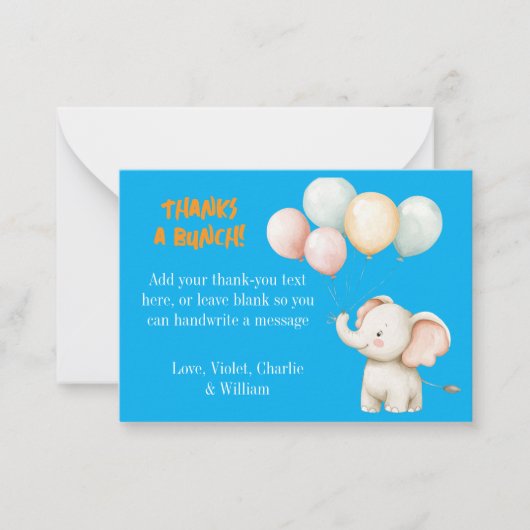 Kindergeburtstag "Party" Dankeschön Karte (Vorderseite)