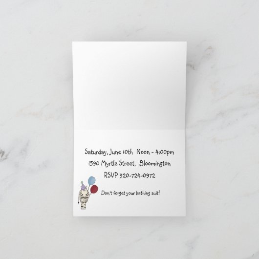 Kindergeburtstag Party Einladung (Innenseite)