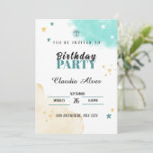 Kindergeburtstag-Party Einladung (Stehend Vorderseite)