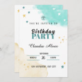 Kindergeburtstag-Party Einladung (Vorne/Hinten)