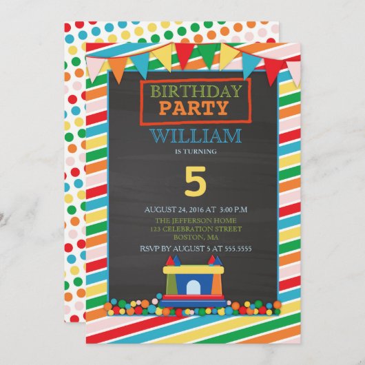 Kindergeburtstag-Party Einladung (Vorne/Hinten)