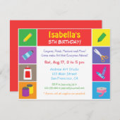 Kindergeburtstag Party Einladung (Vorne/Hinten)