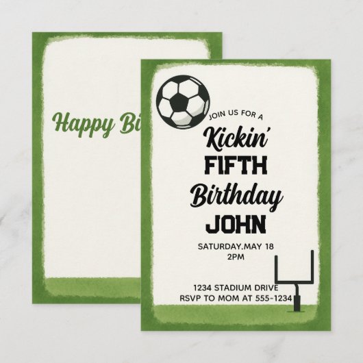 Kindergeburtstag Party Einladung (Vorne/Hinten)