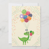 Kindergeburtstag Party Einladung: Ballons, Konfett Einladung (Rückseite)