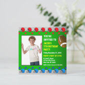 Kindergeburtstag Party Einladung Foto Fußball hinz (Stehend Vorderseite)