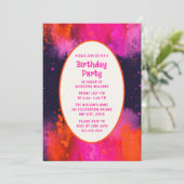 Kindergeburtstag Party Einladung jedes Alters Psyc (Stehend Vorderseite)