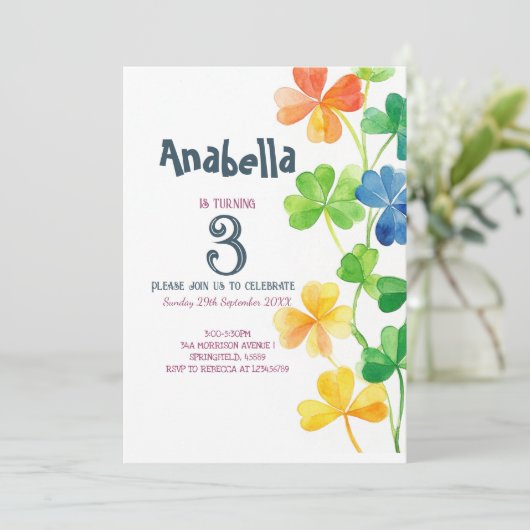 Kindergeburtstag Party Einladung Patrick Tag (Stehend Vorderseite)