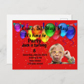 Kindergeburtstag Party Einladung Postkarte (Vorne/Hinten)