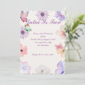 Kindergeburtstag Party Einladung, Schmetterling ei Einladung (Stehend Vorderseite)