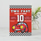 Kindergeburtstag Party Einladung: Zwei schnell, Au Einladung (Stehend Vorderseite)