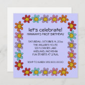 Kindergeburtstag-Party Einladungen (Vorne/Hinten)