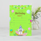 Kindergeburtstag-Party Einladungen (Stehend Vorderseite)