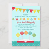 Kindergeburtstag Party Einladungen (Candy Theme) (Vorderseite)